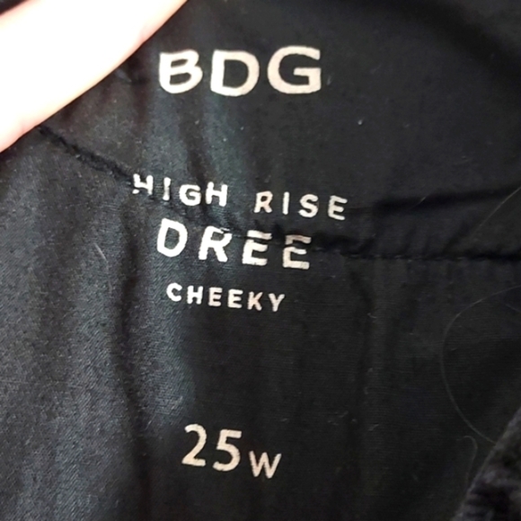 BDG Dree Shorts High Rise Cheeky Distressed Black Size 25 - Picture 12 of 16